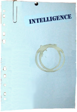 The front cover of a document containing classified intelligence.
