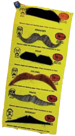 A strip of false moustaches.
